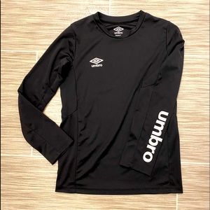 Umbro Black Long Sleeve Athletic Shirt Youth Med 8/10 Soccer Girls Top